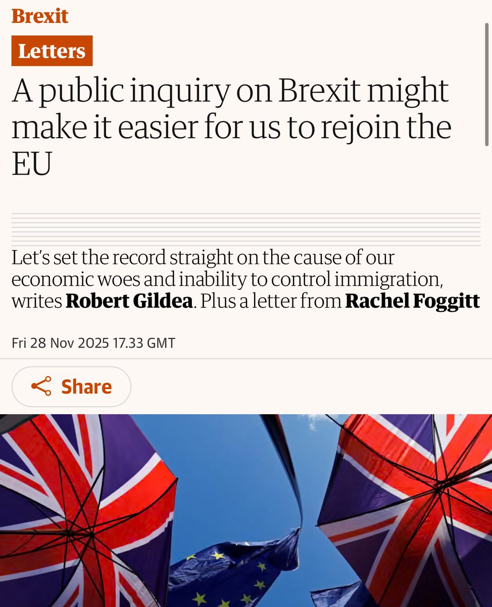 LizWebsterSBF's tweet image. A senior Oxford historian @RobertGildea has now said it plainly:

Britain 🇬🇧 needs a public inquiry into Brexit and it could be the pathway to rejoining the EU.

His core points are devastating:

🔹 Brexit failed to control immigration – replacing EU workers with asylum hotels…
