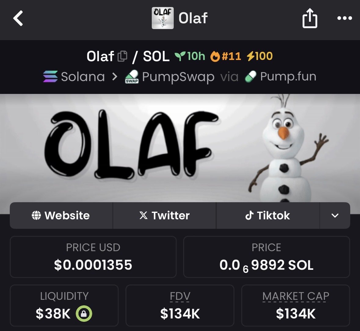 A FULL THREAD 🧵 👇 

WHY I THINK $OLAF IS THE NEXT 7 FIGURE RUNNER ON SOLANA

7biCCUthUHDn48jTpYKFExvpJzxTcWoXjwVDBCyZpump