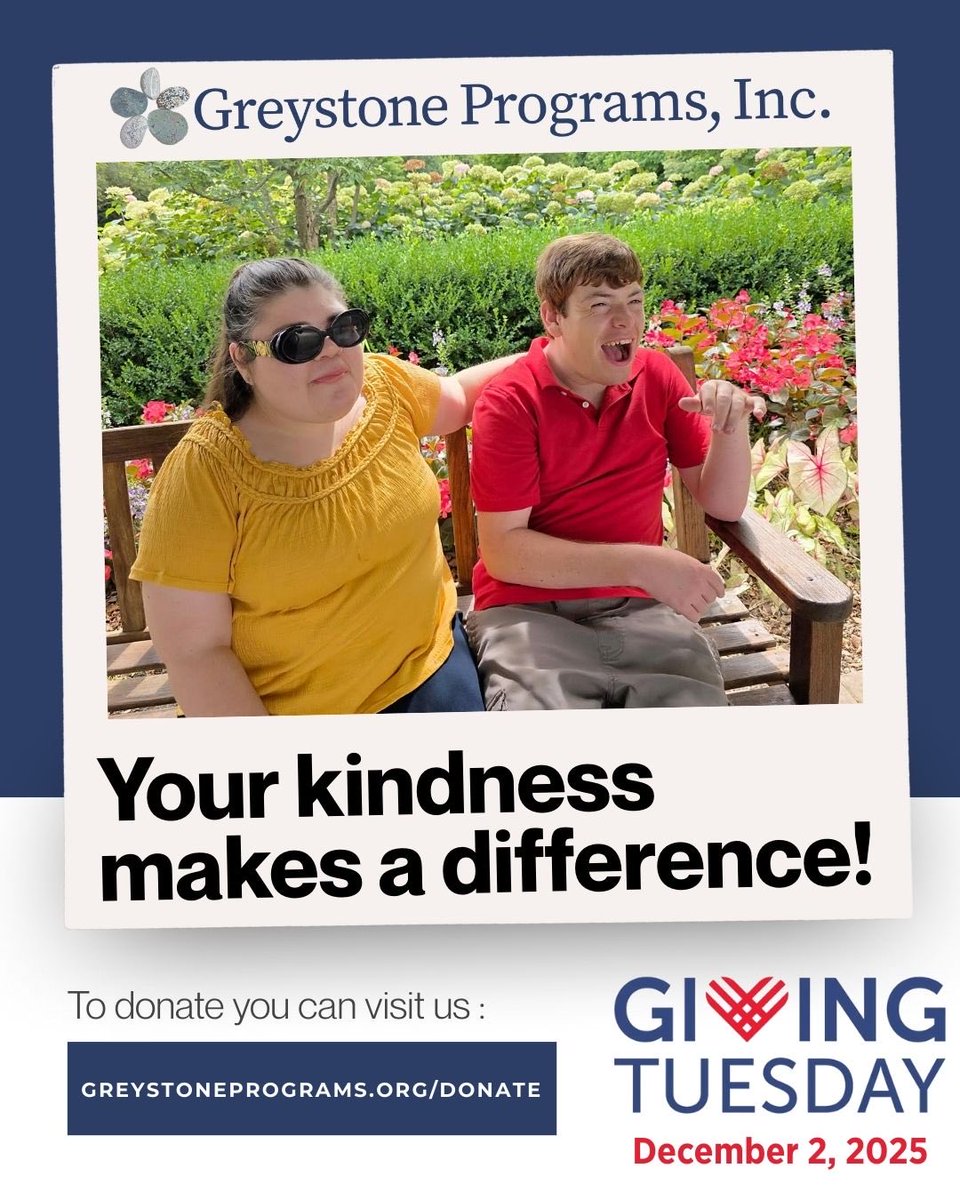 GreystonePrgrms's tweet image. On Tuesday, December 2, Greystone Programs will join a global movement of generosity to support people with autism and developmental disabilities across the Hudson Valley.

greystoneprograms.org/donate

#greystoneprograms #givingtuesday2025