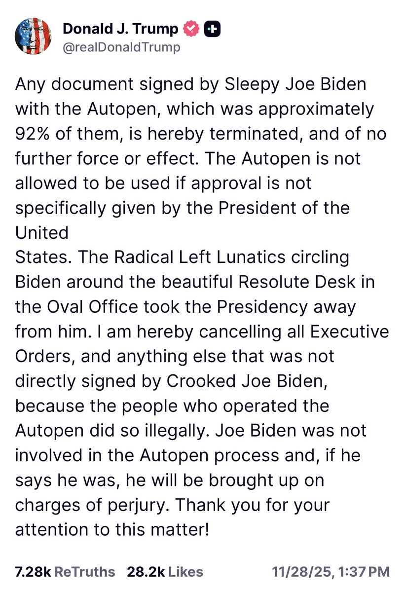 Holy Crap.   This is GREAT.  
Autopen is not allowed when approval is not specifically given!!  🔥 🔥 🔥