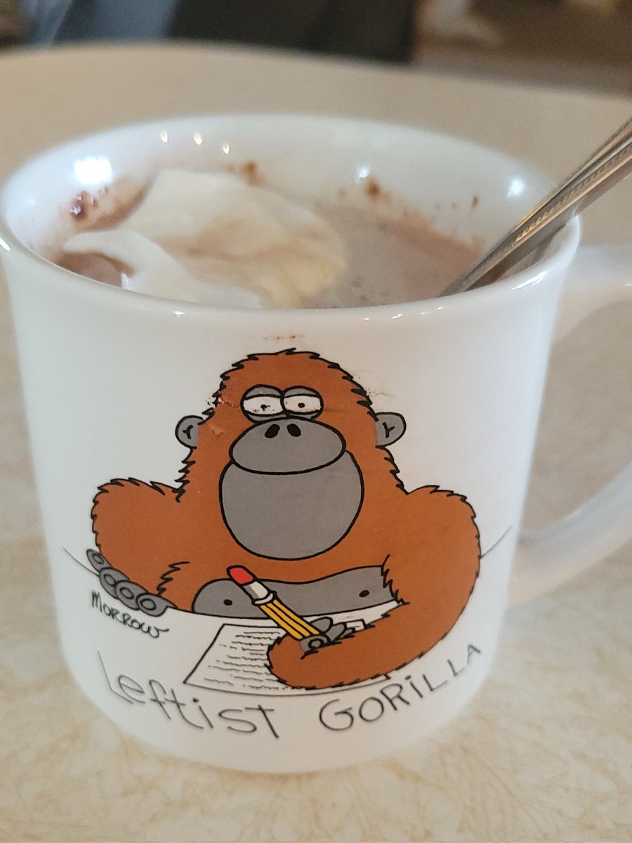 primateluvr's tweet photo. Hot chocolate in da leftist gorilla mug https://t.co/HJoVSsLtX3