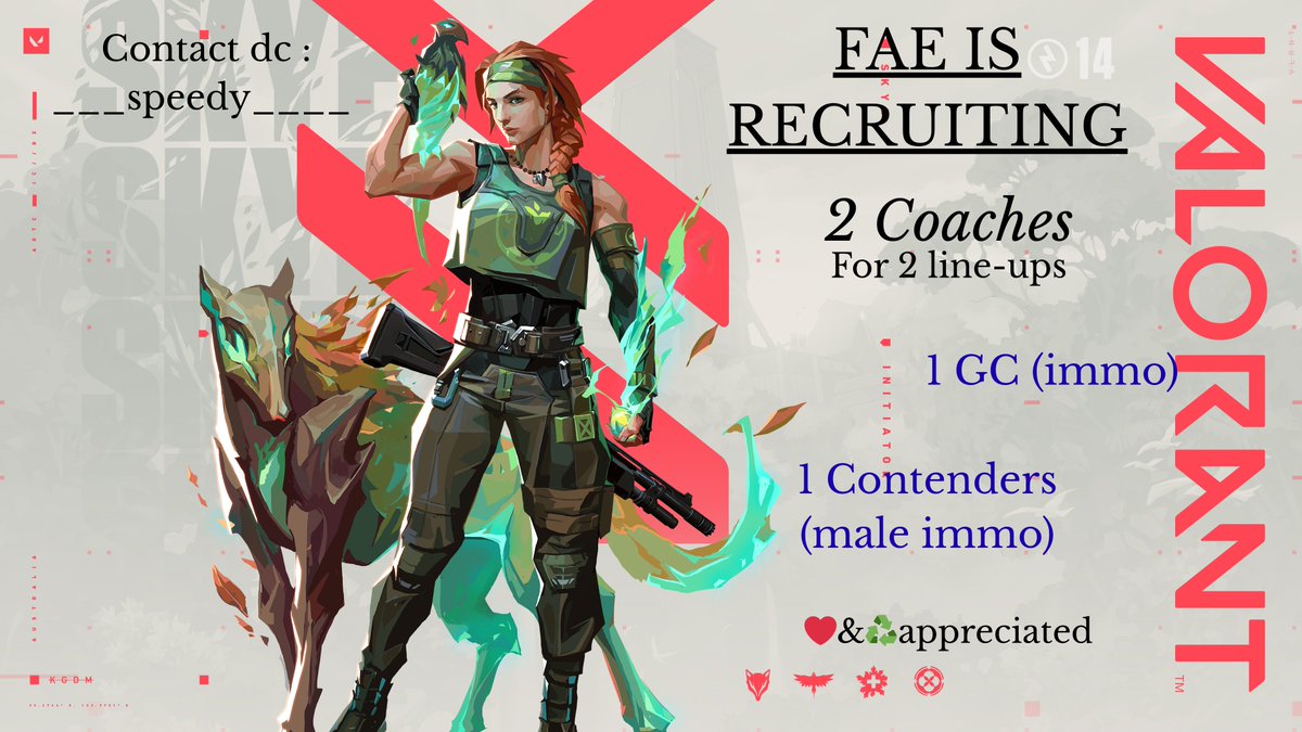 FAE IS RECRUITING COACH !🌺

Our organization is looking for 2 coaches :
1 for line-up GC (immo)
1 for line-up Contenders (male immo)

We are looking for people with a minimum of experience and for the long term ! 

Speak 🇫🇷 or 🇬🇧 !

❤️&amp;♻️appreciated ! 
#GC #coach #contenders