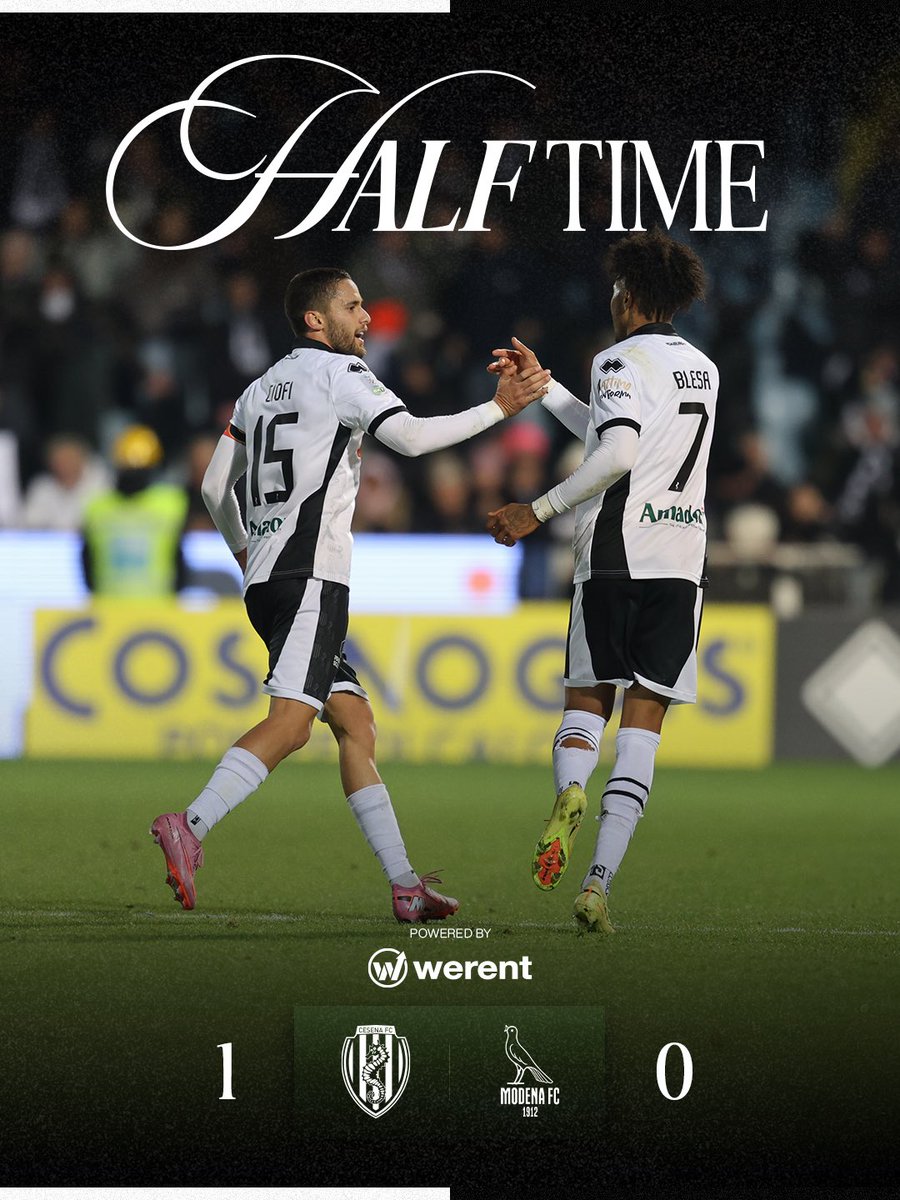 calciocesenafc's tweet photo. โ๐๐๐ ๐ง๐๐ ๐ โธ๏ธ ๐-๐
Dopo un gran primo tempo andiamo negli spogliatoi in vantaggio ๐๐ผ
Continuiamo cosรฌ ragazzi ๐ช๐ผ
Powered by Werent
#DAIBURDEL #CesMod https://t.co/p72kzXvihu