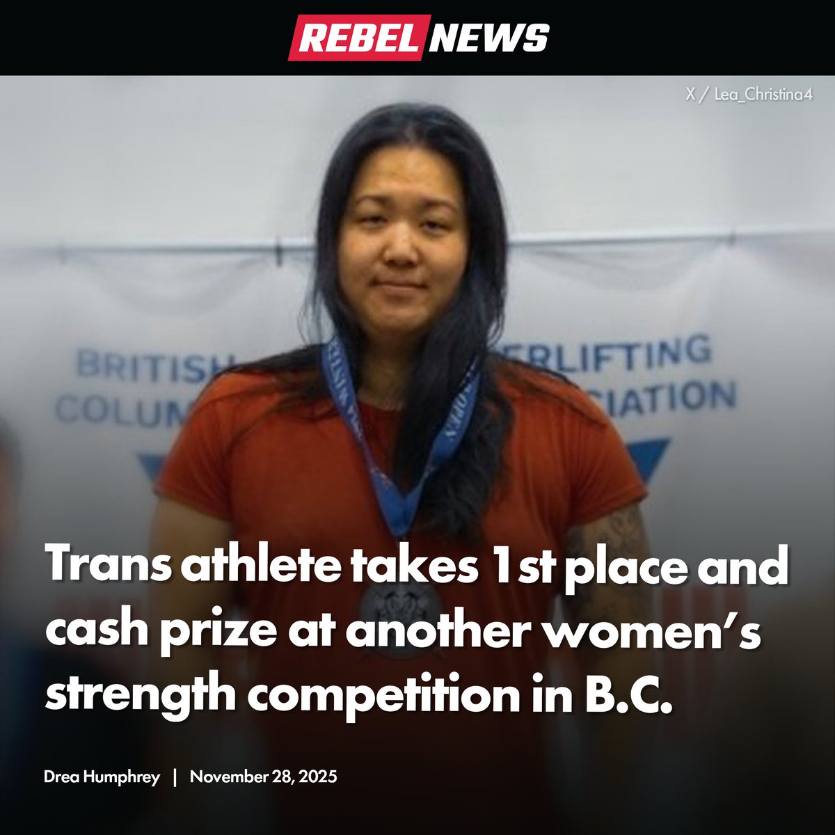 RebelNewsOnline's tweet image. Audrey Yun, a biological male who identifies as a woman, has done it again. And once again, the female competitors didn’t stand a chance.

Full report by @DreaHumphrey: rebelne.ws/4otad6l