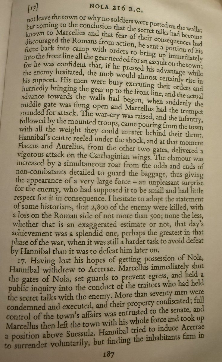 Marcellus catches Hannibal by surprise for the first time since Hannibal entered Italy inflicting a minor defeat on him 
He prevented Hannibal from taking Nola in the process 

He would beat Hannibal at Nola 3 more times