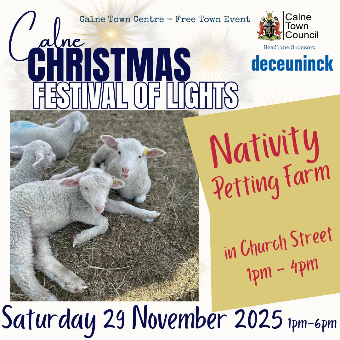 CalneTC's tweet image. Come and enjoy the Nativity Petting Farm experience on Church Street 1pm - 4pm