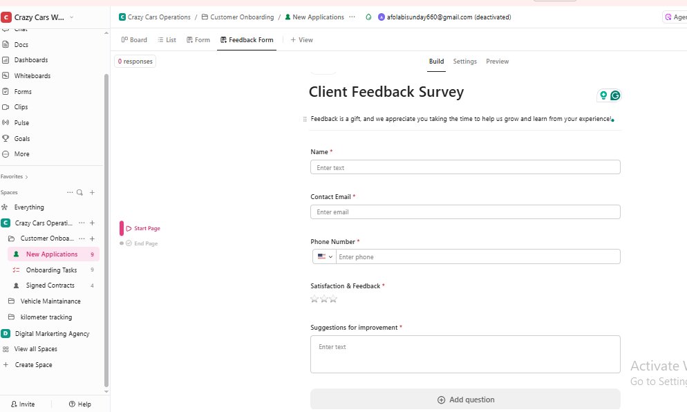 ClickUpWithAda's tweet image. Most agencies still collect client feedback in chaos.
With ClickUp Forms, every submission becomes a task in one clean list.
Simple, fast, centralized.
I’m Adaeze,  I help founders &amp;amp; agencies streamline ops with ClickUp.