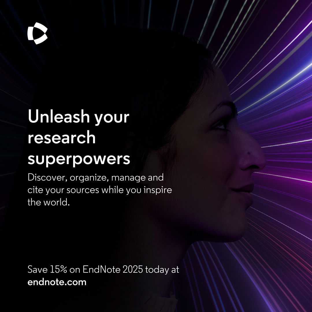 EndNoteNews's tweet image. 📢 This Black Friday, enjoy savings and an enhanced experience with EndNote 2025. #EndNote now comes with a built-in AI assistant.

Enjoy 15% off until December 12: ow.ly/Lqbj50Xyhnx

#BlackFriday