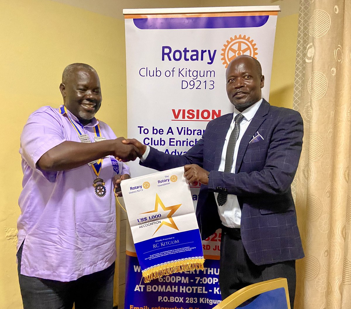 RCKitgum's tweet photo. In service every small win is worthy celebrating.

Congratulations🎉🎊
RC Kitgum for scooping the *Highest per capita Regional Award* for the Northern Region

&amp;

Giving USD 1000 this RY

We fellowship every Thursday at bomah Hotel Kitgum 
Time:6pm 
Join us we serve and have fun https://t.co/ryfPECEUKH