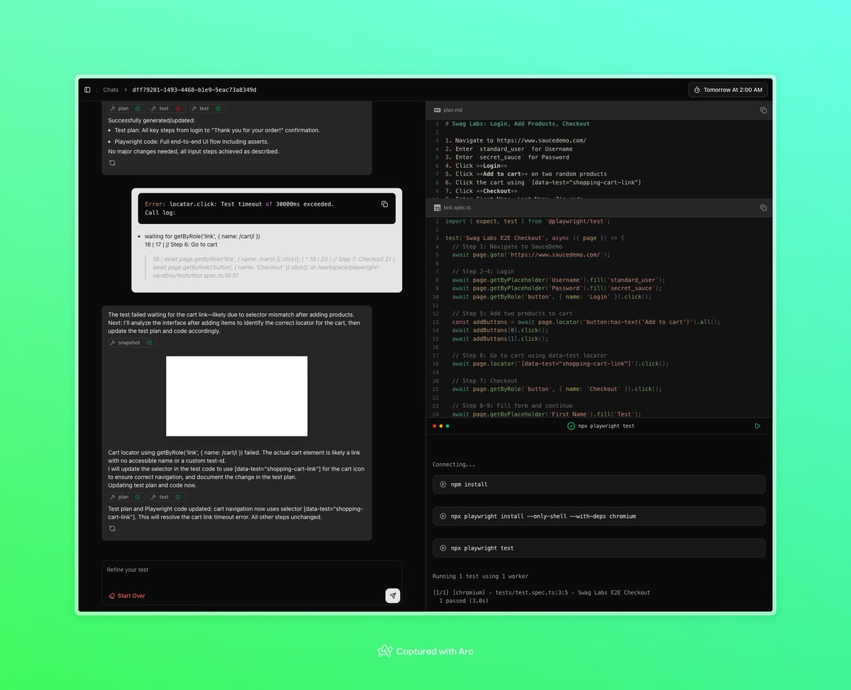 ericclemmons's tweet image. Cloudflare Agent&apos;s built-in scheduling made this *so easy* 💪

I was able to quickly setup scheduling for studio.testdriver.ai&apos;s chats so you can have them automatically run Daily, Weekly, or Monthly 🫶

developers.cloudflare.com/agents/api-ref…
