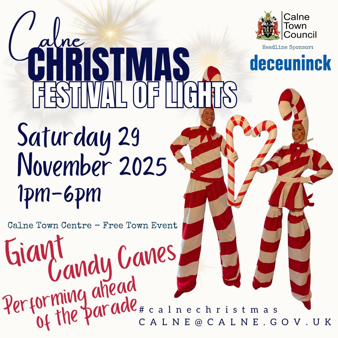 CalneTC's tweet image. Check out what's on during the Calne Christmas Festival of Lights - Saturday 29 November 1pm - 6pm