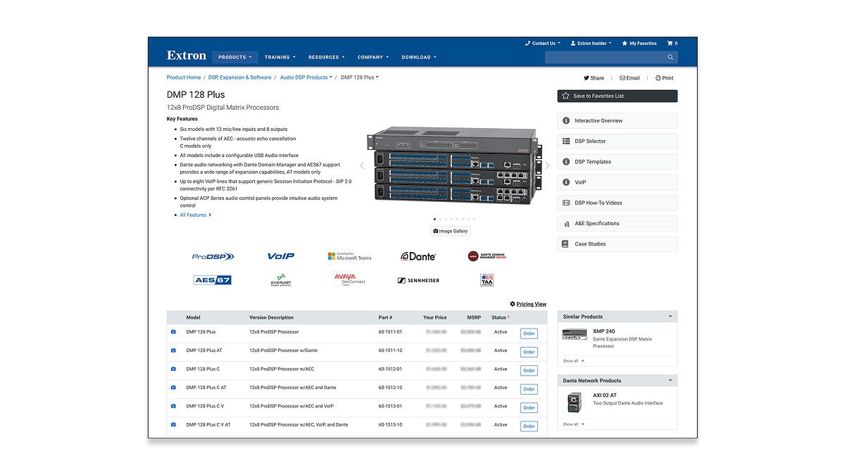 Extron's tweet image. Do you handle budgeting and planning for #ProAV installations?

When you have an Extron Insider account, you&apos;ll be able to see pricing in your local currency for use in bids, proposals, and project budgets. Insiders can also download an Excel price list for integration with…