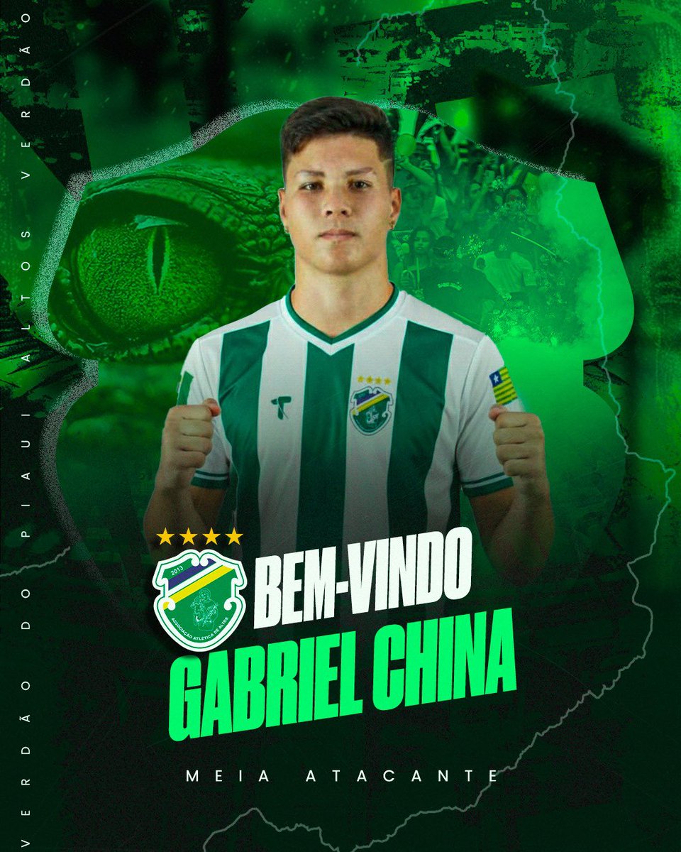 REFORÇO! ✍🏻

O meia atacante Gabriel China, de 22 anos, chega para reforçar o setor de criação do Altos. O jogador tem passagens por ABC e Primavera.
