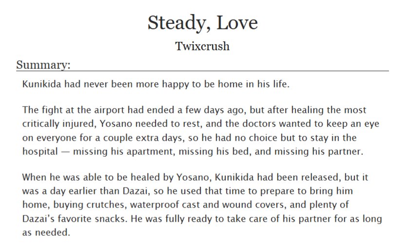 Steady, Love

My piece for day 4 of #KunizaiWeek2025: Disability!

archiveofourown.org/works/74844726
<a href="/KunizaiWeek/">Kunizai Week 2025</a> #kunikidazai #kunizai #knkdz #kndz #BSD #bsdtwt #国太
