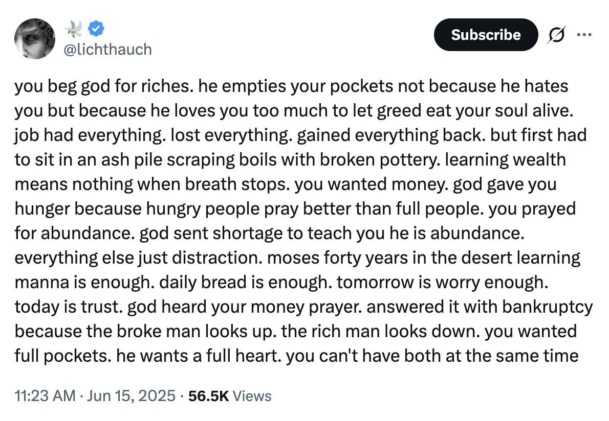 thedulab's tweet image. This is what having a gift for writing looks like. Guy is in a league of his own. Make X valuable again by promoting more posters like him

(Another one of my all time favorites below)