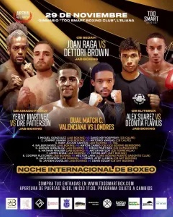 Boxeo
"Noche Internacional de Boxeo" 2025. Pesaje
El gimnasio Too Smart de l'Eliana disputa este sábado la "Noche Internacional de Boxeo". <a href="/FBoxeoCV/">Federación Boxeo CV </a> 
wp.me/p29qcc-PUj