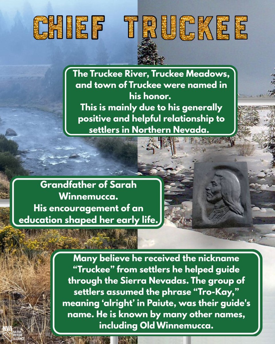 Many have heard the name, but few know his true impact. The last but certainly not least Indigenous Nevadan we’re highlighting is Chief Winnemucca 💫 We hope you’ve learned a thing or two this month about the real Native Nevadans 💯  #NativeAmericanHeritageMonth #NAHM