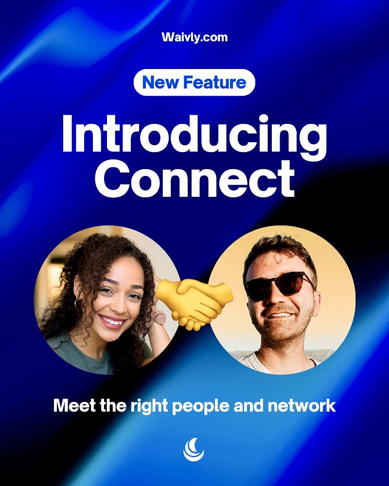 Waivly's tweet image. We just released Connect on Waivly 🤝

Connect is a personalized approach to networking on Waivly and allows you to form meaningful relationships 🎉

Send a Connect request to someone and optionally add a note to make it personalized 🤩 If accepted you both can start messaging