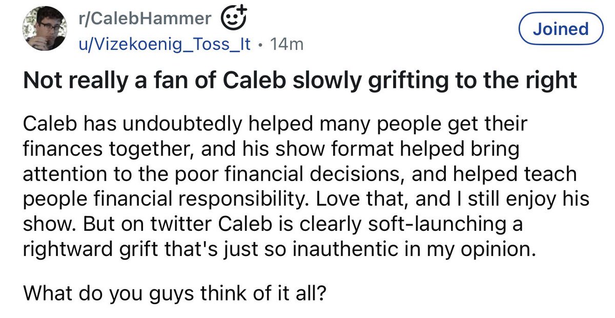 sircalebhammer's tweet image. I’ve done 3 things: called out scam accounts, pointed towards economic policies that don’t work in countries (only statistics), and said repeat violent criminals should be away from the general public.

If you’re considering this “grift to the right”, you might be an extremist.