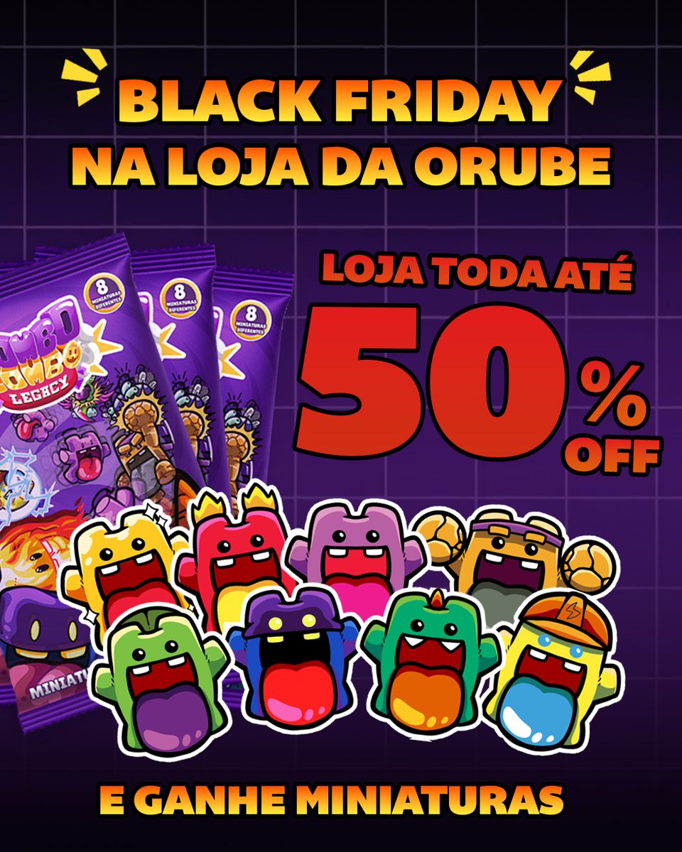 orubegamestudio's tweet photo. 🔥BLACK FRIDAY NA LOJA DA ORUBE🔥

Promoções NINJA em todos os produtos da nossa loja! Com descontos de até  50% OFF! ⚡️ 

Comprando na loja, você pode ganhar um pacotinho  misterioso com uma miniatura do Mombo!

Corre que a promoção é LIMITADA ⏰
👉 https://t.co/Kkh9oph20N https://t.co/oEvpG3JoFF