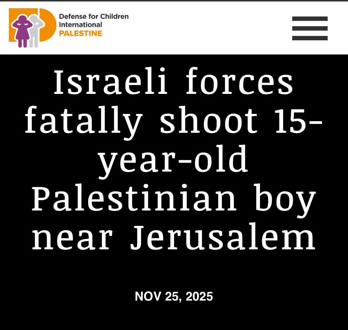 Israeli IDF, having surrounded 2unarmed Palestinians, executed them at point-blank range…murder in the occupied WB—the soldiers are now free, after brief questioning.
Extrajudicial executions of Palestinian civilians—including children—is a systematic, widespread Israeli policy.