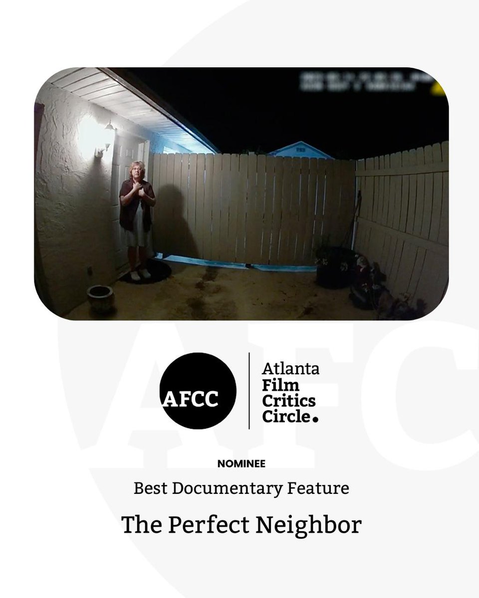 ATLFilmCritics's tweet image. The 2025 Atlanta Film Critics Circle Awards will be announced on Wednesday, December 3, 2025. #AFCC #ForTheLoveOfMovies #AFCCAwards #AFCC2025Awards #theperfectneighbor #Netflix
