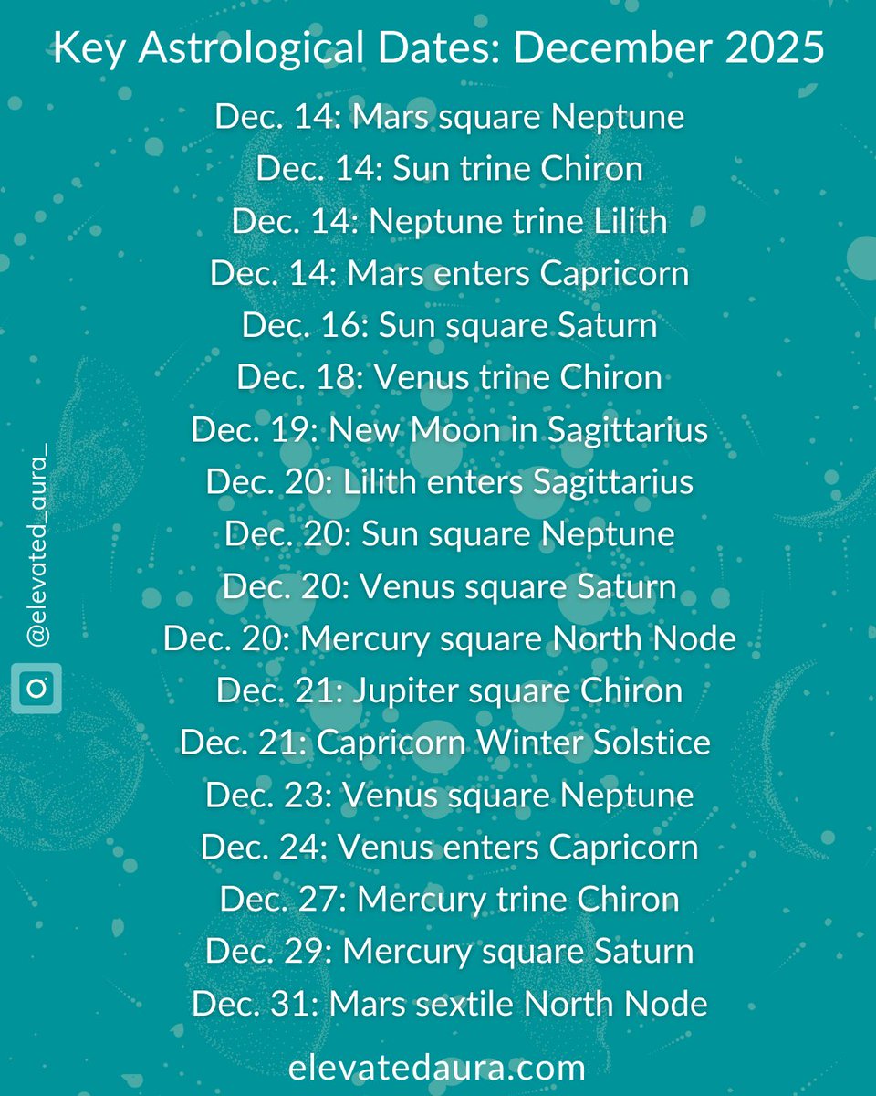 elevated_aura's tweet photo. December 2025 Astrology at a Glance

December is the month we stop pretending.
The month the truth becomes undeniable.
The month our intuition speaks louder than fear.

https://t.co/ONf0ZXcfxs https://t.co/EeCcWA3ydj