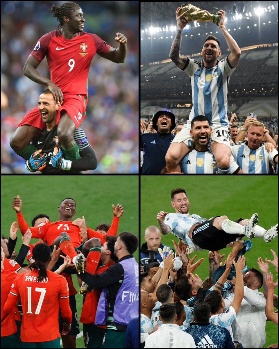 في البطولات الدولية الكبرى (كأس العالم – اليورو – الكوبا) :

🇦🇷 ميسي 2021: هدّاف + صانع + أفضل لاعب بالكوبا
🇦🇷 ميسي 2022: هدّاف منتخبـه + صانع + أفضل لاعب بالمونديال

🇵🇹رونالدو يورو 2016 : ليس الهداف ولا افضل لاعب
--
ميسي = 4× أفضل لاعب
رونالدو = 🅾️ أفضل لاعب

 الفارق واضح 🇦🇷🐐