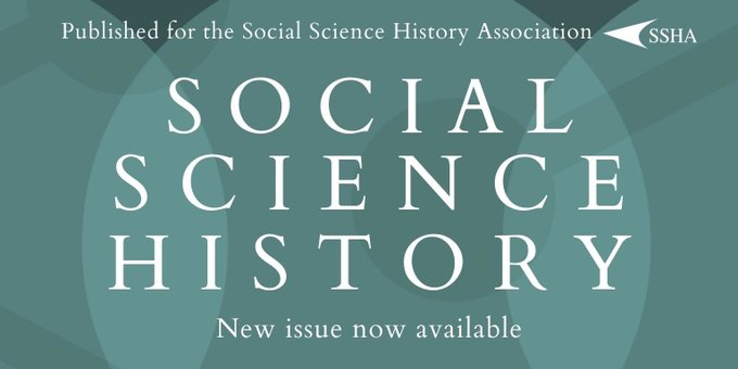 New Issue of Social Science History now available
📚 cup.org/3XknpPR

#twitterstorians #socialhistory