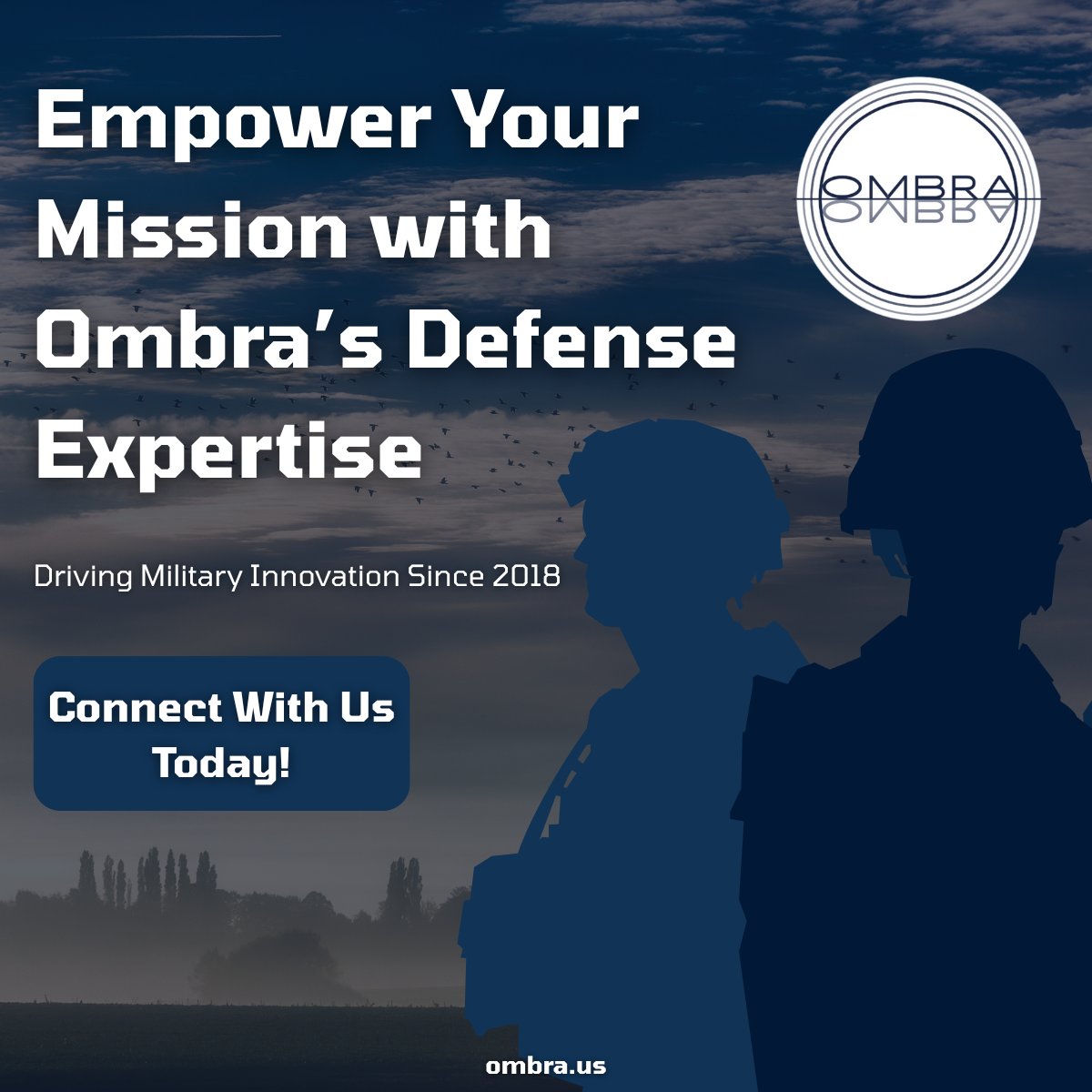 OMBRA_LLC's tweet image. Since 2018, Ombra has delivered innovative technology and expertise to solve today’s toughest challenges for the DOD.⚡

Ready to see what Ombra can do for your mission? Click the link below to learn more.
👉zurl.co/HpfI6 
#DefenseTech #Innovation #Ombra