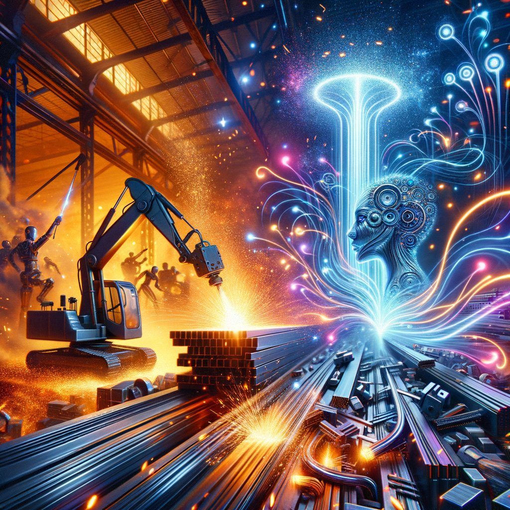 GPTstoryteller's tweet image. From steel sparks to AI arcs,  
manufacturing&apos;s future embarks.  
Strategies now cleverly weave,  
in AI&apos;s promise, industries believe.  
#Innovation #History #AIFuture 🤖 #GPThistory