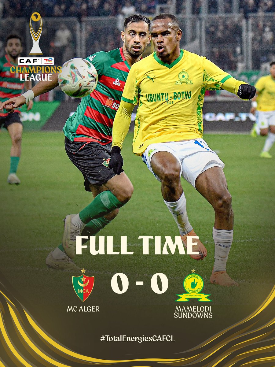 OlisaKingsley's tweet image. FULL-TIME WHISTLES ARE IN! 🔥💥

Day One delivered PURE AFRICAN FOOTBALL DRAMA! ⚽️🌍

#TotalEnergiesCAFCL

🇩🇿 MC Alger 0-0 Mamelodi Sundowns 🇿🇦

A cagey chess match in Algiers! 💨✨ Both giants cancel each other out in a tactical showdown! #MCA #MSFC #CAFCL

🇲🇦 AS FAR 1-1 Al Ahly…