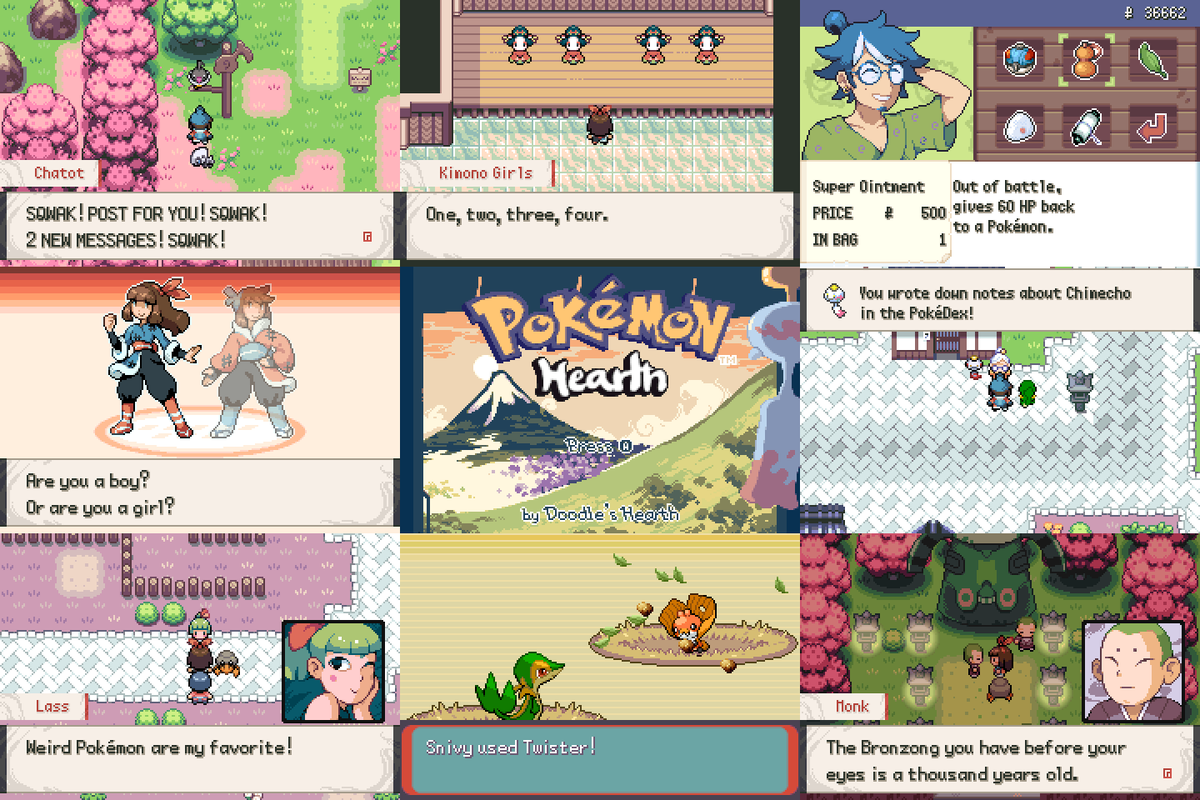 Pokémon Hearth's first demo released this month! 🔥
Features:
- New region, new story, custom graphics
- Inspired by pre-modern Japan and China 🇯🇵🇨🇳
- Classic formula with vanilla-ish difficulty
- More

Playable until the third gym 3⃣
⏬ Check it out ⏬
teamaquashideout.github.io/tah-patchsite/…