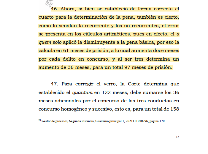 Melovides's tweet photo. Las reducciones de pena que se aplican después del delito (art. 401 C.P.) deben calcularse sobre la pena total impuesta en casos de concurso de delitos, y no únicamente sobre la pena del delito base. https://t.co/MnkJmpD4D0 https://t.co/QwidzomKe4
