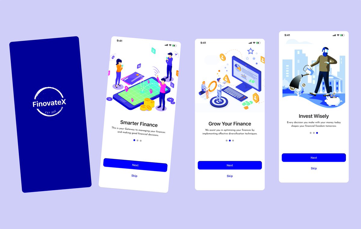 designedbyPJ_'s tweet image. Designed an onboarding flow for FinnovateX, a modern investment app.
Clean, intuitive, and built to get users started smoothly.
#mobileappdesign #appui #uxdesigner #saasdesign #startup #Founder #buildinpublic #Fintech #designcommunity