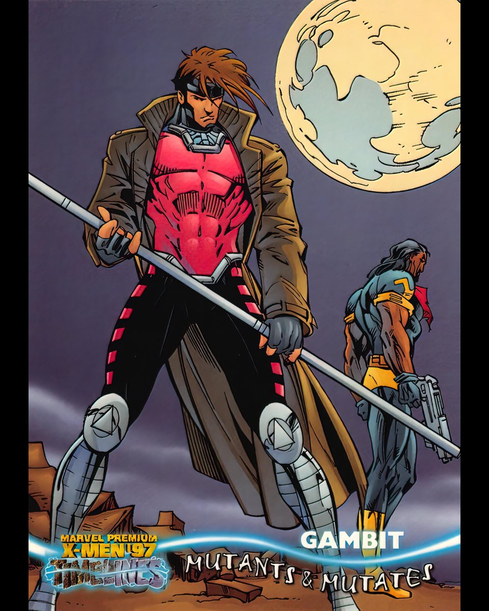 ClassicXMen's tweet image. 1997 Fleer Marvel X-Men Timelines #19 - Gambit.