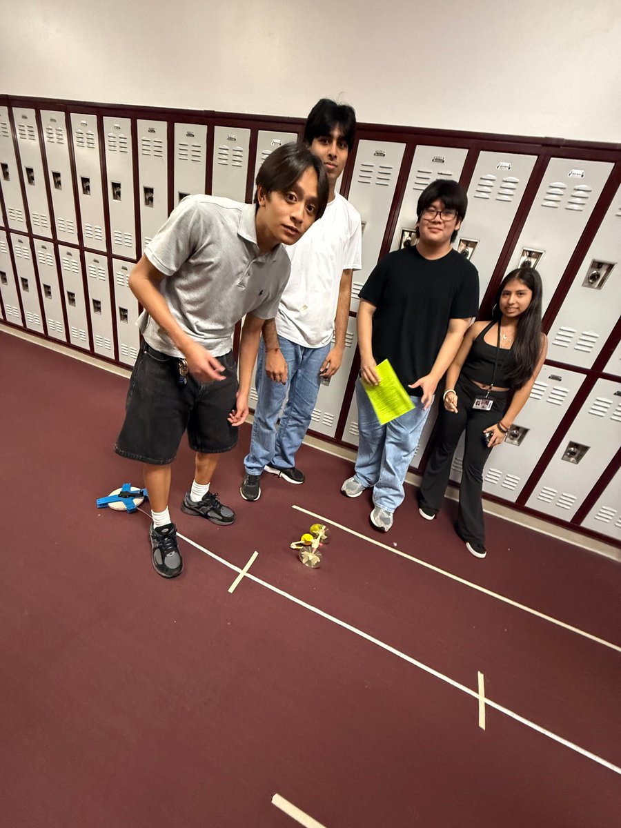 KBirdPhysics's tweet photo. 2nd Engineering Competition of the year mixing the Rubber band car with Balloon car challenge.  Over 100 students (27 groups).  Here is the winner!  Team Brian-Fernanda M; Jordan G; Preet P; and Jason H.  Distance 450cm. @KHS_Cougars @FBISDSTEM @ScienceBuddies https://t.co/RSfUy2Cmrj