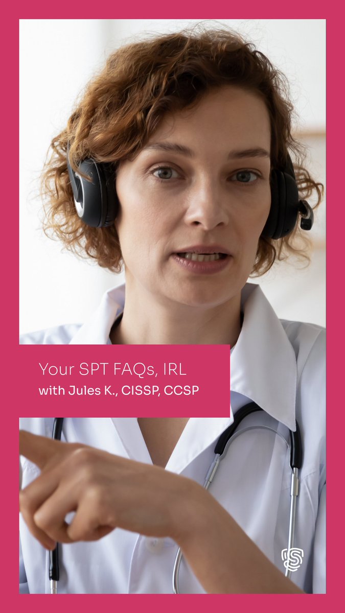 SecurePatientIT's tweet image. You asked. We filmed. Get your biggest SPT platform questions answered—direct from our CISSP, Jules K. #FAQs #HelpCenter #PlatformTips