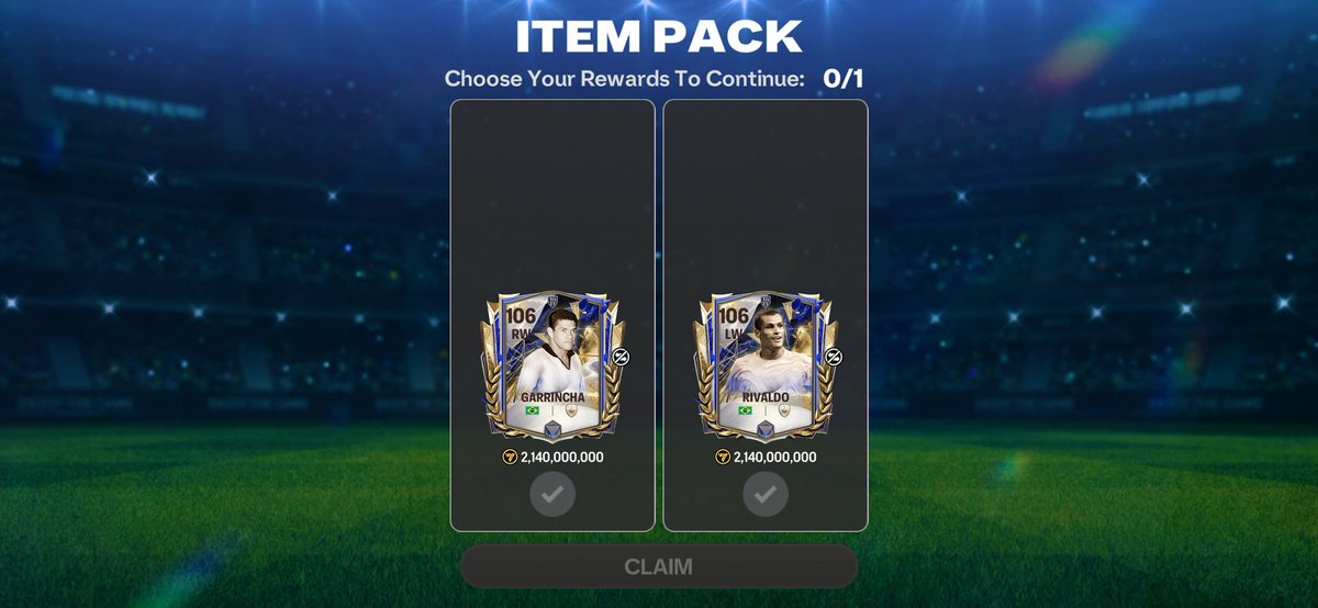 Use redemption code LIBERTADORESFCM25
For a Brazilian Icon

Who did you get? Assume pick of Garrincha or Rivaldo is the same for everyone? 

As always redemption codes are available on FCMobileuniverse.com at the bottom of ANY page

<a href="/tutiofifa/">Tío Fifah 🇨🇴 🇵🇸 حرة</a> <a href="/EASFCMOBILE/">EA SPORTS FC MOBILE</a> <a href="/FCBROWN34/">FC BROWN</a>