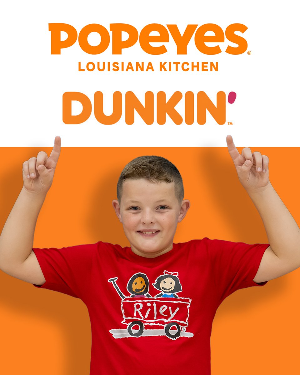 RileyKids's tweet photo. Our friends at @Popeyes and @dunkindonuts are supporting Riley kids this holiday season. 😋 

Starting today at participating locations, you can donate to Riley at the register. Please give generously to help local kids like Bennett: https://t.co/ywXvAPW67A https://t.co/ScFSHGiZGl