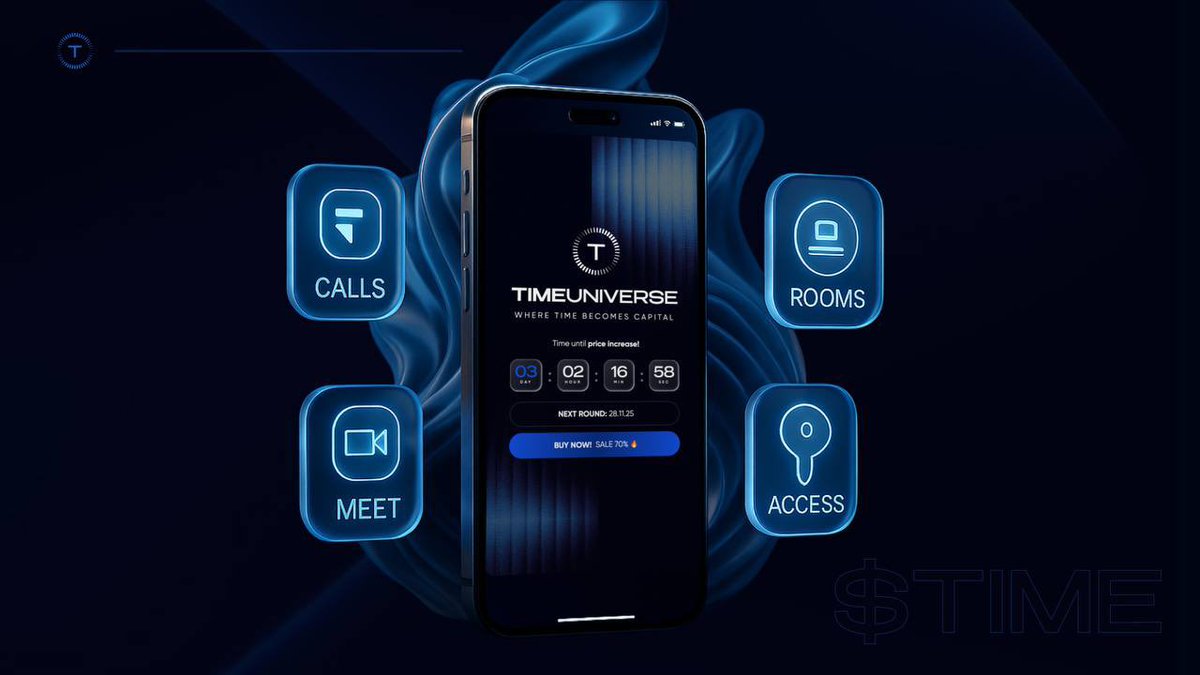 timeuniverse_io's tweet image. Most apps waste your time.
We built one that multiplies it.

TIME Universe gives you real utility from day one:
• book calls with people who matter
• join private rooms
• meet verified users offline
• unlock gated content, circles, and creators

All powered by $TIME.

The…