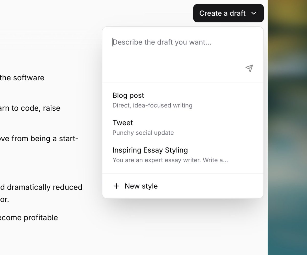 theodesigning's tweet image. I like to use AI for the last mile of writing - turning an opinionated outline into a draft

But I'm tired of refining my ideas and spinning up documents in a chat window

I'm building Margin to be the best way to write with AI