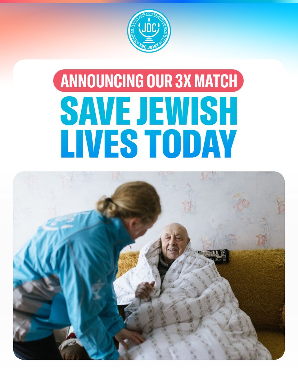 TheJDC's tweet photo. Ready to save Jewish lives?

Between now and midnight Tuesday, every contribution you make will be TRIPLE-MATCHED up to $50,000, thanks to a group of dedicated JDC supporters.  

Donate today: https://t.co/HjYFvdtiZ0

We also accept crypto donations! https://t.co/CA4aJ6FaVY