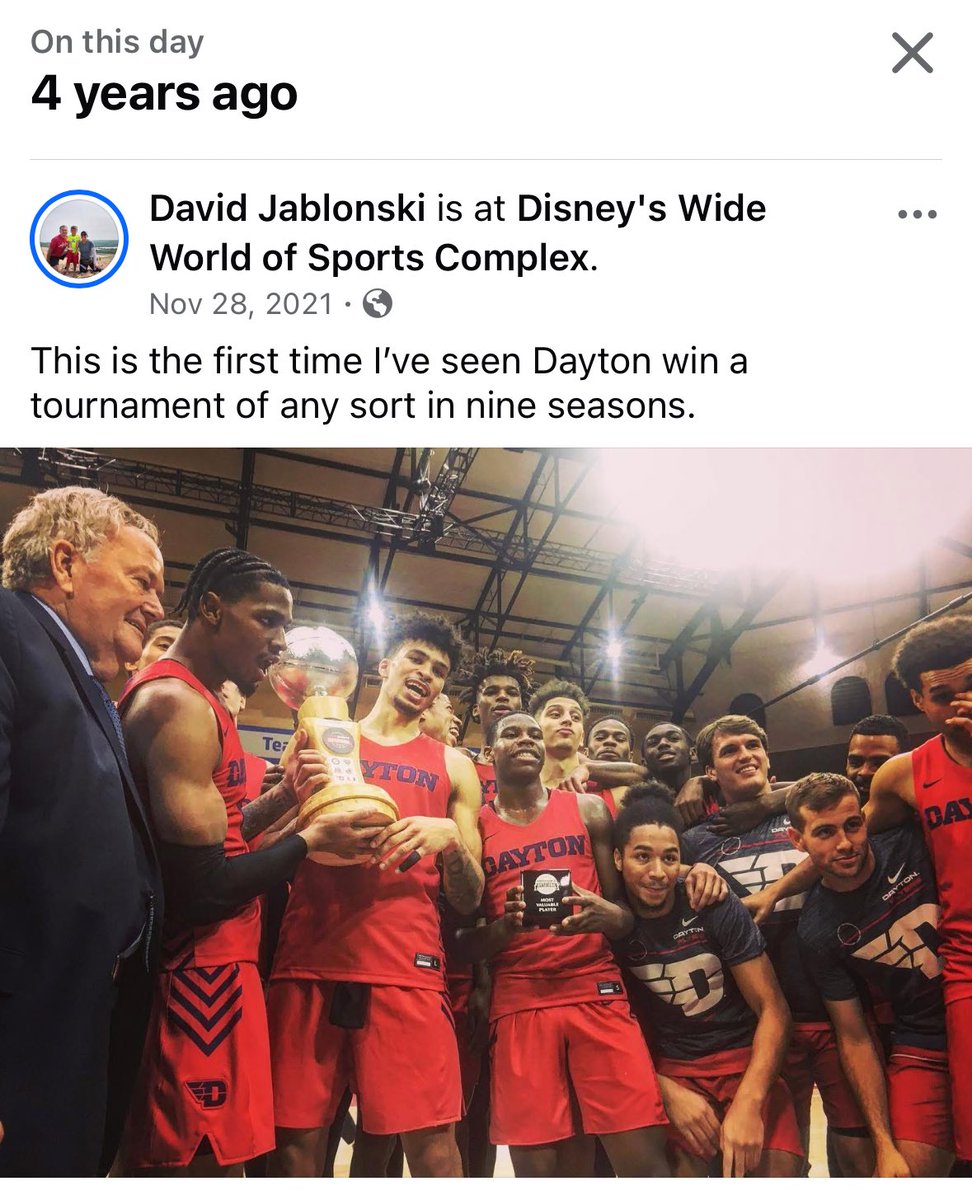 Happy fourth birthday to Dayton’s 2021 ESPN Events Invitational championship. Will history repeat itself? If we can stay up late tonight, we’ll find out.