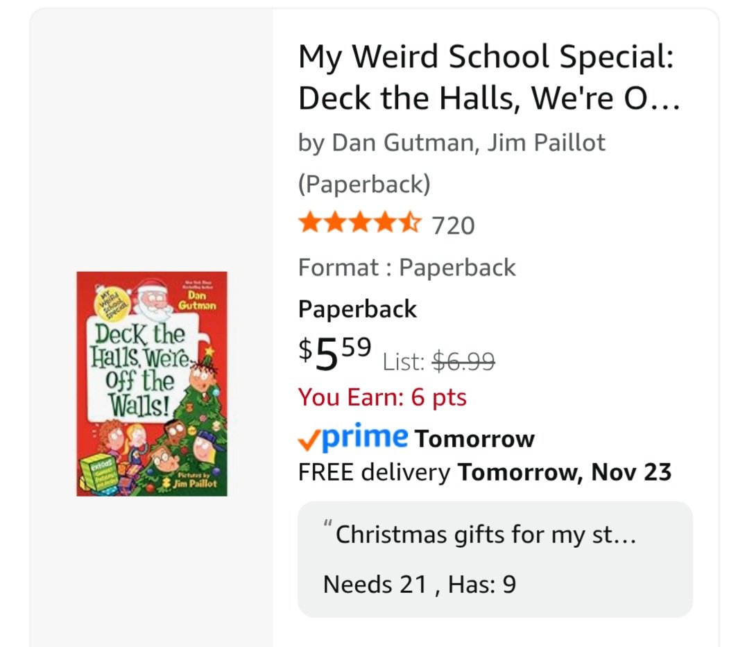 jane_strauser's tweet image. It&apos;s not a Black Friday Deal, but I&apos;d be super grateful if 1️⃣2️⃣ people could help purchase a book for my students for Christmas! 🎄🎅🎄🎅
amazon.com/hz/wishlist/ls…
