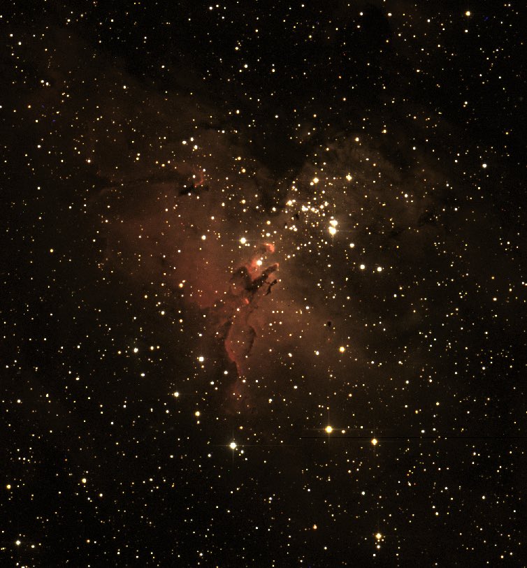 dannydenfisch's tweet image. Here’s my photo of the Eagle Nebula (#M16) taken a few years ago using the @OpenSTEMLabs #COAST telescope and one of the reasons I embarked on this mad, completely unnecessary second bachelors degree in physics… 🙄 

Enjoy!

#lifelonglearner #physics #space