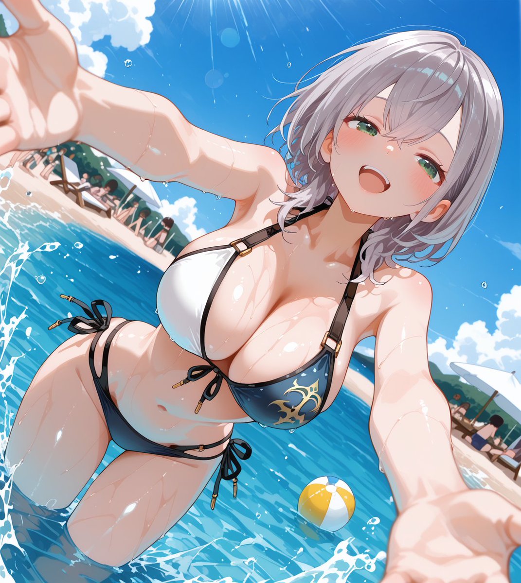 Lunafa_land's tweet photo. 白銀ノエル
#水着 #AIart https://t.co/aKWDG4uRkD