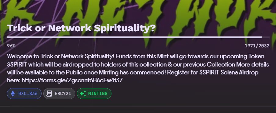 Network_Spirits's tweet image. Only 61 Costumes to mint out, not much left especially after we complete all of these events, especially the 2nd Event.

Mint 10 or more &amp;amp; receive Free Network Spirits Merch &amp;amp; accessories, including your own custom designed network spirits shirt based on 1st 3 people to mint 10.