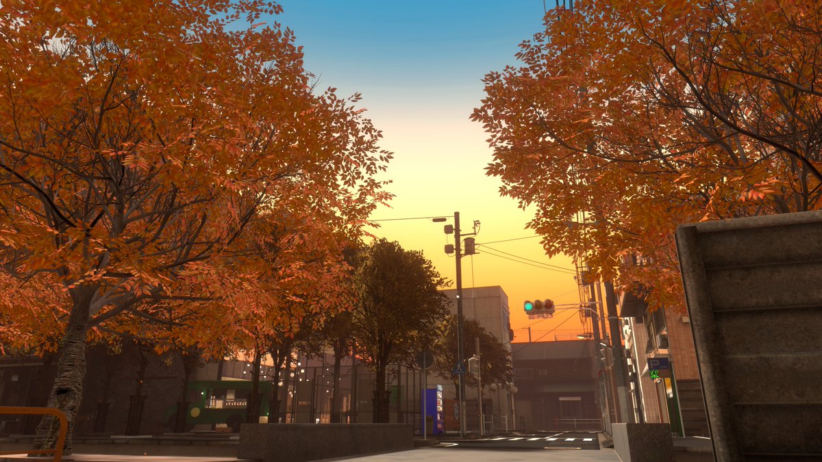 #VRChat_world紹介 
#FU_VRC_WORLD
「Coffee＆Cigarettes -どこかで見た街- fall in fall」をラボあげしました。

どこ街の秋バージョンです。
ワールドPB対応済みきねるタバコあり。
隠しスイッチで枯れ木モードにも◎
🌐URLはツリーに。