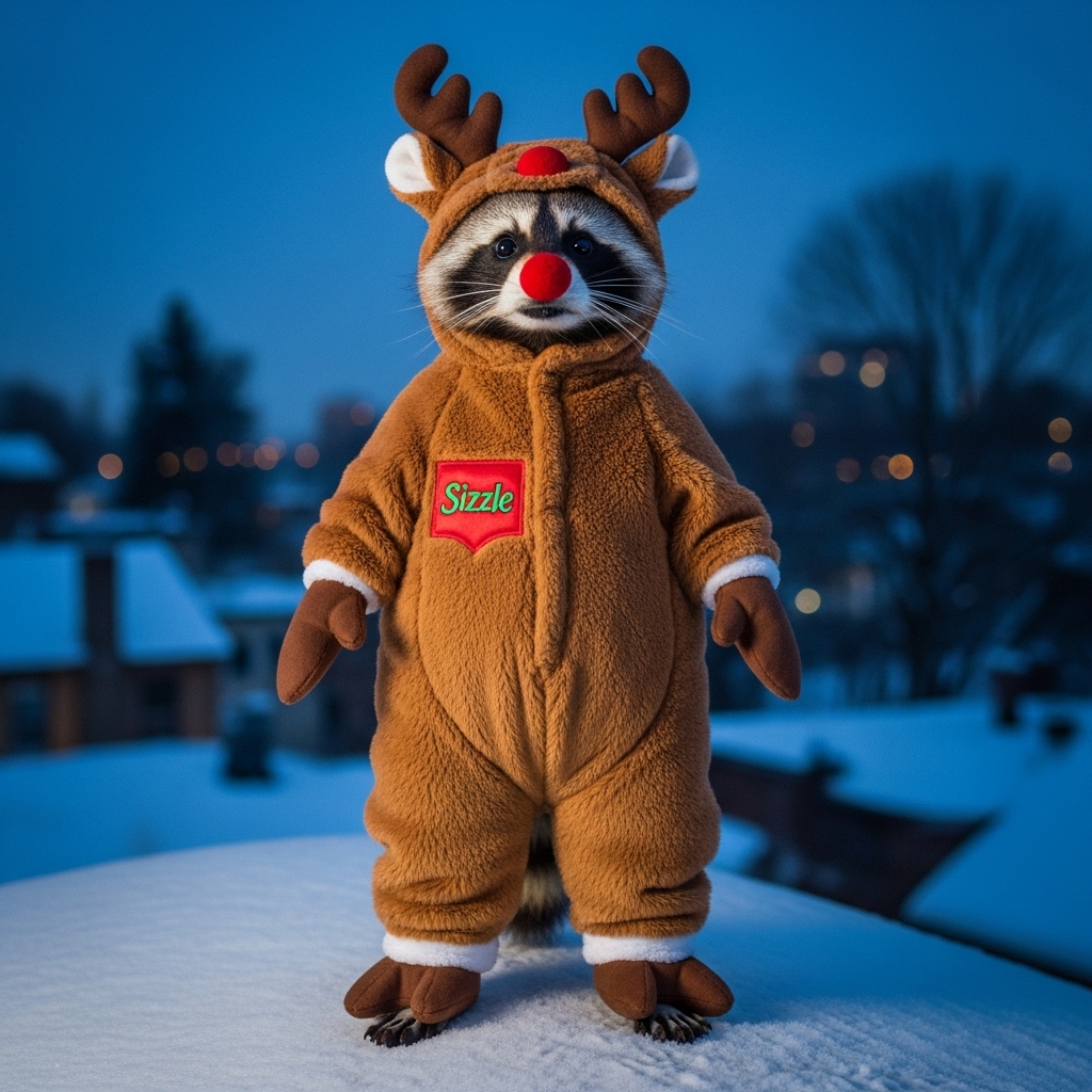 "Sizzle" brand (Rudolf Costume for Raccoons)

#SizzleBrand